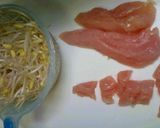 今日のおつまみ☆豆もやしとささみの煮物☆作り方1写真