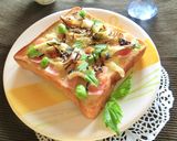 ベーコンと舞茸と塩昆布のトースト作り方4写真