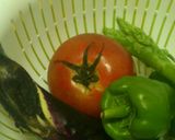 夏野菜と糸こんにゃくのスープカレー作り方1写真