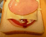 5分　ホットサンド　ハムとトマトとチーズ作り方1写真