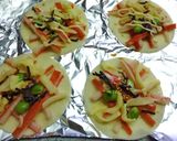 塩昆布＆カニカマの　餃子皮ぴっつぁ風作り方3写真