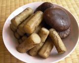 乾シイタケとゴボウの煮しめ；精進料理風。作り方15写真