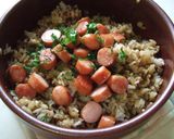 子供大喜び♡海苔＆ウインナーの十六穀ご飯作り方5写真