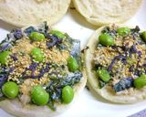 わかめとツナと塩昆布の梅バジルトースト作り方4写真