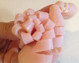 かわいい☆お弁当のすきまにハムの花作り方5写真