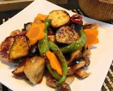 塩麹鶏と秋野菜の黒酢あん炒め作り方9写真