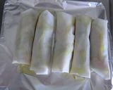 アジの干物で、リメイク焼き春巻き♬作り方4写真