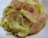 ポン酢で魚肉ソーセージの卵とじ作り方4写真