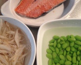 秋鮭とゴボウと枝豆の炊き込みご飯作り方1写真