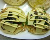 もやしと葱の塩昆布おかかトースト作り方5写真