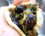 そば粉のお焼きinなすと大葉の甘辛味噌作り方3写真