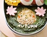 キャラ弁に♪秋～くり抜きくりちゃん弁当♪作り方3写真
