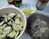 イカと茄子の豆鼓醤炒め作り方1写真
