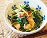 キツネ色に炙った油揚げと小松菜の煮物作り方6写真