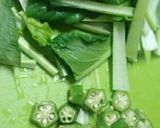 鶏肉と小松菜の牛乳スープ作り方1写真