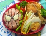 キャラ弁*スパイダーマンのおにぎり弁当作り方5写真