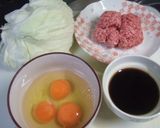 節約・簡単【キャベツとひき肉の卵とじ】作り方1写真