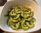ゴーヤそぼろ＆とろろの冷やし蕎麦作り方2写真