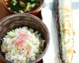 さんま塩焼き♡みょうがの酢飯で頂きます♪作り方8写真