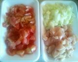 トマトを使った炊き込みチキンライス作り方1写真