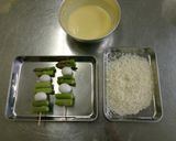 アスパラとうずらの卵の串揚げ作り方4写真