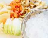 白だし♪　肉ジャガ風　肉なし野菜の煮物作り方1写真