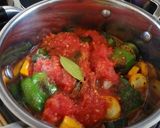 ピーマンの肉詰めと夏野菜のトマト煮作り方3写真