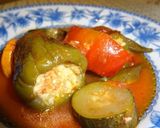 ピーマンの肉詰めと夏野菜のトマト煮作り方4写真
