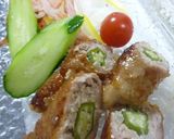 おくらDE鶏ひき肉豚バラまき焼き★作り方9写真
