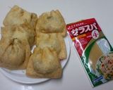 鶏白だしで稲荷餃子(ロールキャベツ風)作り方3写真
