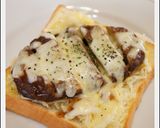朝はがっつり！ハンバーグトースト作り方6写真