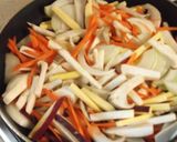 彩野菜のレモン塩昆布きんぴら作り方3写真
