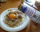茨城家庭料理:卵かけ納豆うどん→略TKU作り方6写真