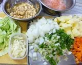 野菜と豆のトマトカレースープ作り方1写真