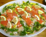 お寿司ケーキ スモークサーモン 鮭ほぐし作り方19写真