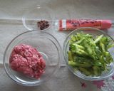 ミンチとゴーヤのぺぺロンチーニ風？w作り方1写真