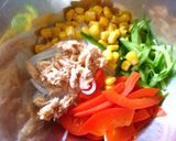 マロニー・ツナ・野菜の梅チーズマヨ和え作り方5写真