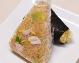 チキンラーメンおにぎり（そば飯）研究中！作り方8写真