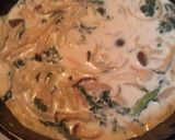 キノコとほうれん草のクリームパスタ作り方6写真