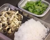 すき焼き風牛肉としめじの卵とじ。作り方3写真