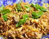 すき焼き風牛肉としめじの卵とじ。作り方9写真