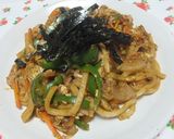 粉末焼きそばソース消費！賄い焼きうどん♬作り方4写真