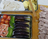 蒸し野菜と豚しゃぶ　料亭風盛り付け作り方5写真