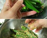 噛むご飯。【オクラと海苔の胡麻よごし】作り方5写真