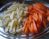 にんじんとじゃがいも炒めチーズカレー味作り方2写真