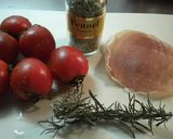 生ハムとトマトの香草焼き作り方1写真