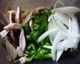 ピーマン・玉葱・椎茸のお好みソース和え作り方2写真