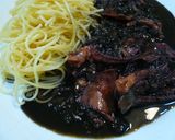 イカの墨煮～スペインっ子んちの家庭料理①作り方10写真