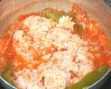 チキンのトマト煮の残りで雑炊作り方1写真