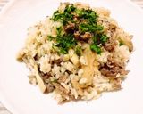 バター風味♡牛肉と茸のごちそう混ぜご飯作り方6写真